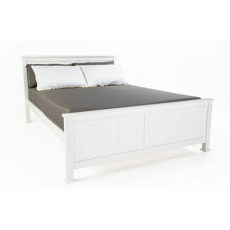 Madrid Solid Wooden White Bed Frame (Frame Only) - 5FT King
