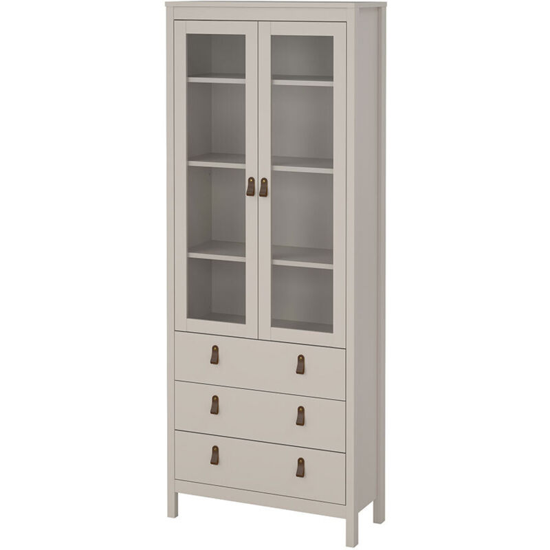 Ebuy24 - Madrid Vitrinenschrank 2 Türen 3 Schubladen Cashmere.
