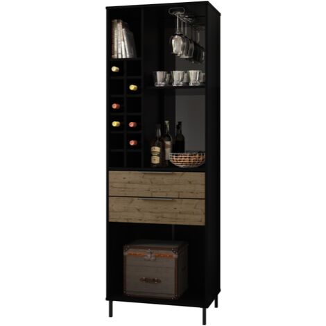 Madrid Wine Rack Black Acacia Effect