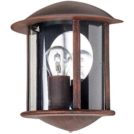 Maelis LED outside wall light rust-brown - Rust, clear