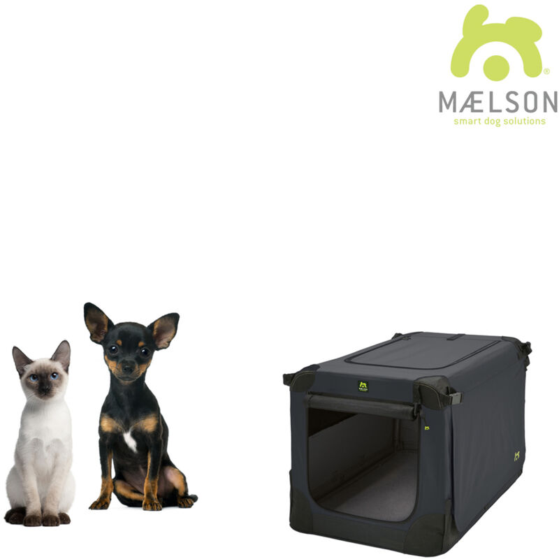 Maelson - Soft Kennel anthracite, 52 cm - cage de transport pliable pour chien