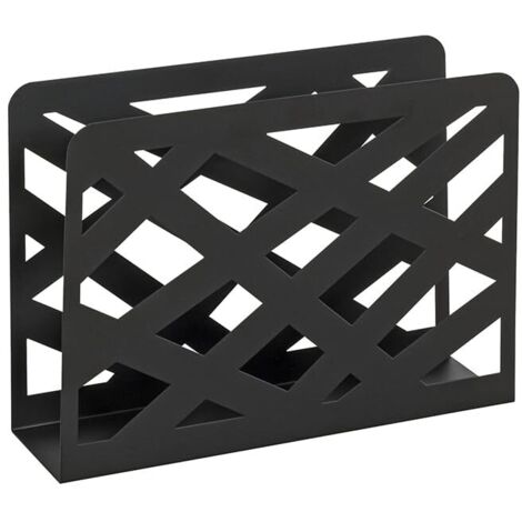 Magazine Rack Black Metal Modern Mounted