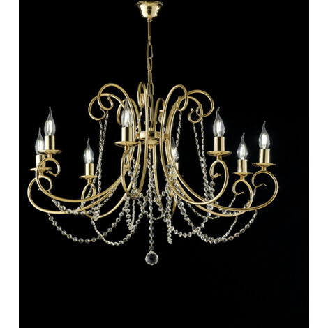 Magda - Goldener Eisenkronleuchter 8 Lichter 118 - Ø74 - BL146-8-OR