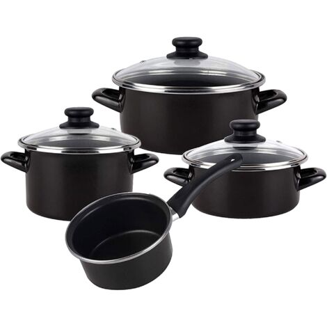 Magefesa Batterie de cuisine en acier émaillé Noir