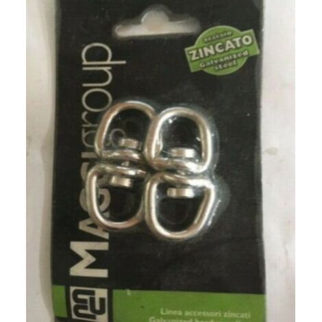 MAGGI GROUP - 2 PEZZI - GIRELLI NICHELATI ZINCATI 4,5MM PER GIUNZIONE CATENE