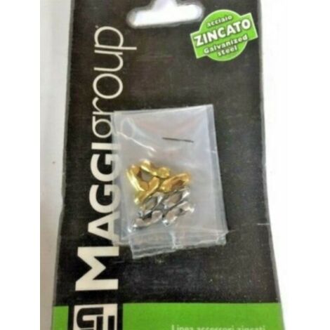 MAGGI GROUP - 8 PEZZI - CHIUSURE PER CATENE A PALLINA - IN ACCIAIO DORATO/CROMATO/ZINCATO