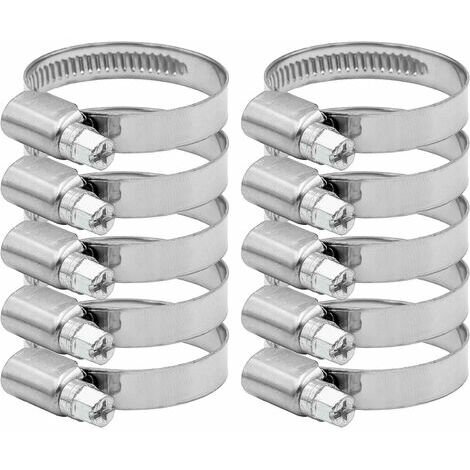 MAGIC Collier de serrage en acier inoxydable diamètre 27-51mm 10 pièces