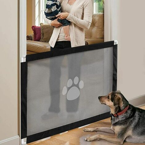 Magic Dog Door, tragbares Hundesicherheitsgehege, einfach zu installieren und abschließbar, damit Haustiere Hunde von der Küche/im Obergeschoss fernhalten, 31,5 39,3