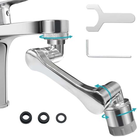 Magic Faucet Extender Schwenkbar 1440° - Messing Wasserhahn-Luftsprudler mit Duschkopf für Küche und Bad - Drehbare Multifunktions-Wasserhahnverlängerung