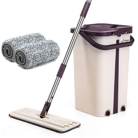 Magic Flat Mop Mop Microfibre Avec Seau D'essorage