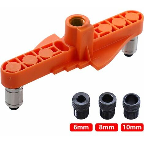 MAGIC Gabarit de Centrage à Centrage Automatique, Kit de Gabarit de Perçage pour Localisateur de Poinçonnage de Trous Droits 2 en 1 pour Le Perçage et Le Marquage Orange Unité de perforation