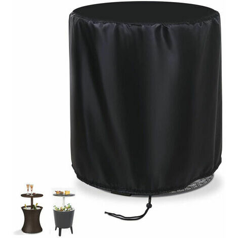 MAGIC Housse de protection pour table de bar - Imperméable et coupe-vent - Pour seau à glace de jardin, terrasse, petite table ronde - Noir (52 x 58 cm)