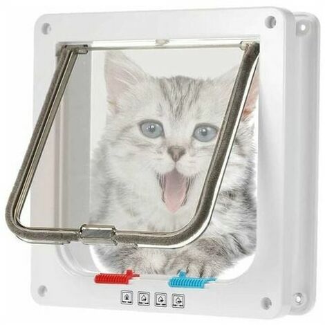 MAGIC Microchip Cat Flap Microchip Cat Flap Microchip Cat Flap Brown Cat Flap with Screw Kits for Cat and Small Dog White (Medium)