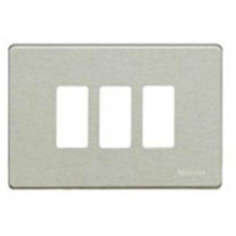 Magic placca 3 posti colore oxidal en aluminium 503/3/x