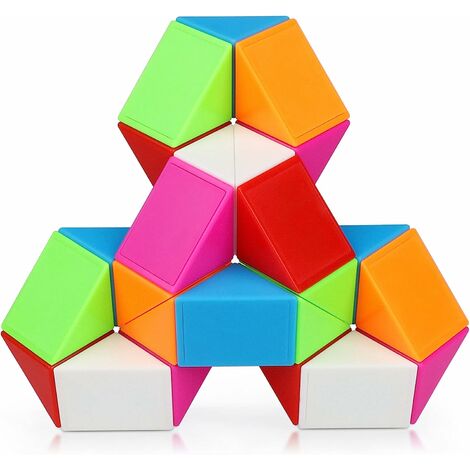 Magic Snake, Serpent Magique 24 Segments Twist Puzzle Toys 3D Magic Snake Puzzle Cube Jouets éducatifs pour Enfants et Adultes, Multi Colori,
