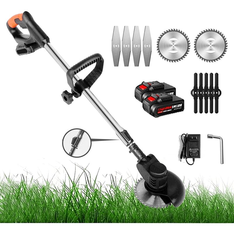Magicfox - Coupe Bordures sans Fil - Moteur en Cuivre - 2 Batteries - Charge rapide Longueur Ajustable 125 cm