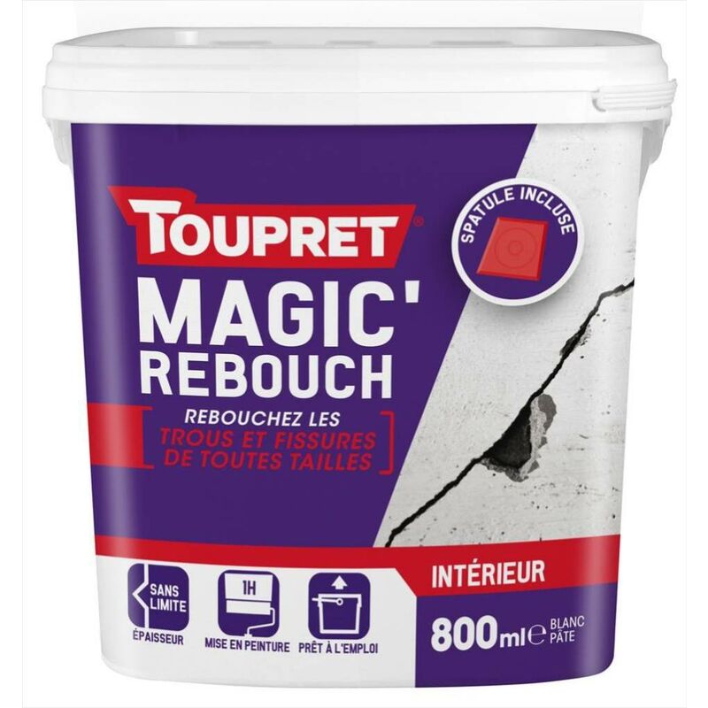 Stucco riempitivo Toupret spatola da 800 ml in pasta leggera per parete e soffitto Toupret