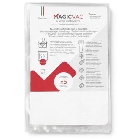 MagicVac Vakuumbeutel gerillt, verschiedene Größen, BPA-frei, durchstichfest und abwaschbar