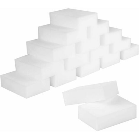 Magique éponge de nettoyage, Lot de 50 éponges gomme magique en mélamine en mousse Pad de nettoyage – Gomme éponge pour toutes les Surface – Salle de Bain, cuisine, Sol, plinthes, murale Cleaner (sans