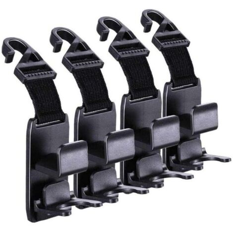 Magische Auto-Kopfstützenhaken, Handtaschen-Kopfstützenhakenhalter, schwarz, 4er-Set