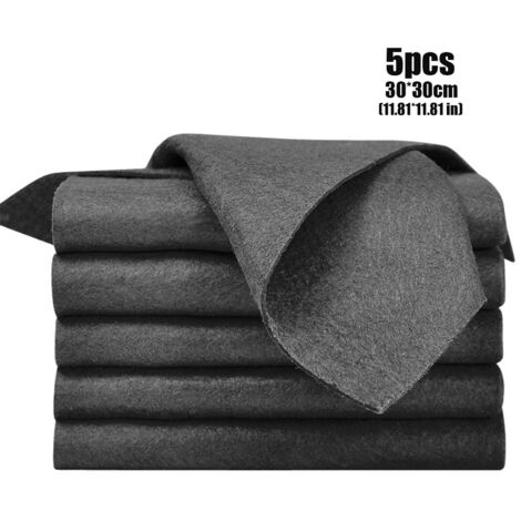 Magisches Mikrofaser-Mehrzweck-Reinigungstuch (5 Stück) – Schwarz – 30 x 30 cm / 30 x 40 cm / 50 x 50 cm – Für Fenster, Spiegel und Autokarosserien – Kratzfrei