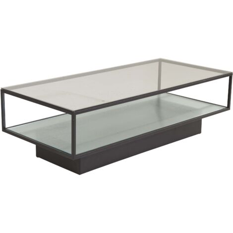 Maglehem Couchtisch mit Ablage 60x130 cm Glas.