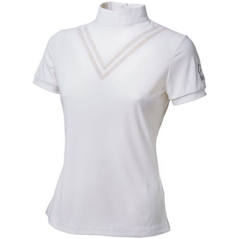 Maglia da concorso bambina con decoro realizzato a laser e zip posteriore: 10 anni, bianco