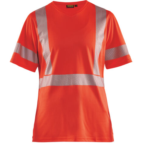 Maglietta da lavoro ad alta visibilità anti-UV donna 3336 - Rosso fluorescente XXL