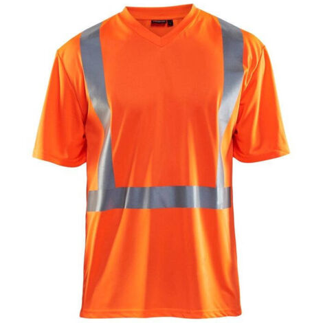 Maglietta da lavoro ad alta visibilità con scollo a V anti-UV e anti-odore 3382 - Arancione fluorescente 4XL