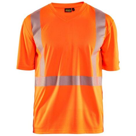 Maglietta da lavoro antiradiazioni UV ad alta visibilità 3386 - Arancione fluorescente 4XL
