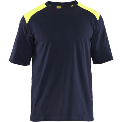 Maglietta da lavoro ignifuga 3476 - Navy/Giallo XXXL