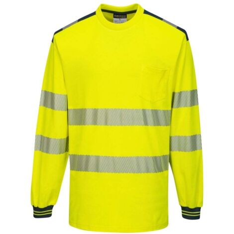 Maglietta PW3 Alta Visibilità ML Giallo/Marino L