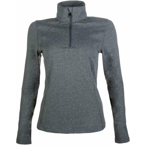 Maglietta tecnica per donna a manica lunga con zip modello Mio: XL, blu screziato 2175
