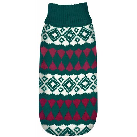 Maglioncino a collo alto con foro per guinzaglio modello Cervinia per cani: 3XS - blu/rosa
