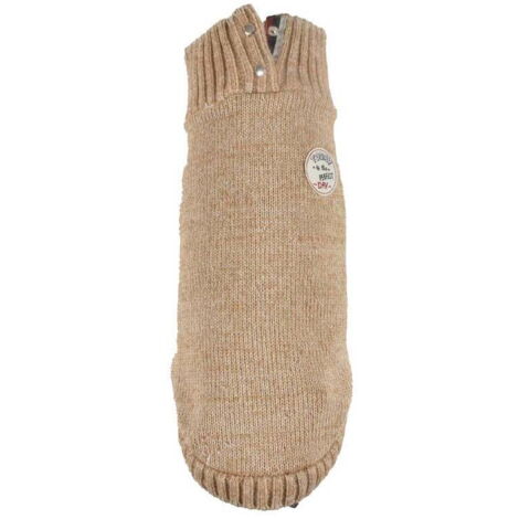 Maglioncino per cani beige modello Today con colletto con zip: 45 cm
