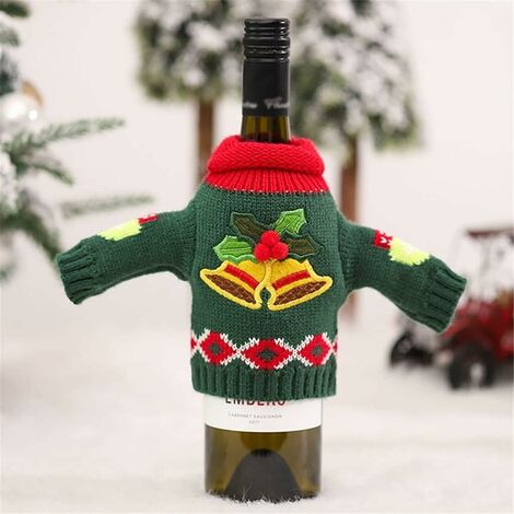 Maglione natalizio Copri bottiglia di vino Ornamenti Decorazioni natalizie per la casa -13Treize