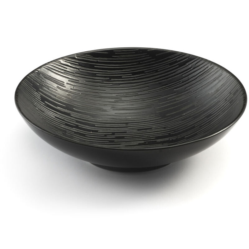 Magma Noir - Assiette salade et pâtes 19 cm (lot de 6)