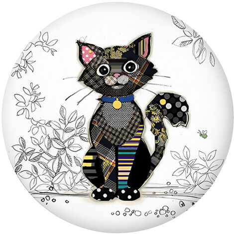 Magnet Chat Noir sur Fond Blanc Par Kiub Collection Kook