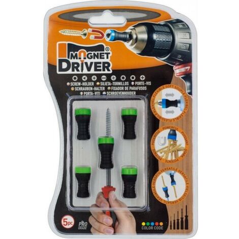 Magnet Driver™ B50 5-Teiliger Schraubenhalter in Schwarz/Grün geeignet für alle Schraubendreher