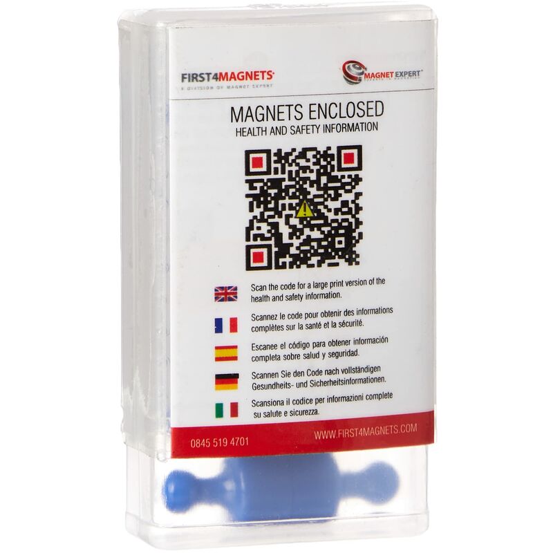 Image of Magnet Expert - Magneti fermacarte, confezione da 12 pezzi, colore: Blu
