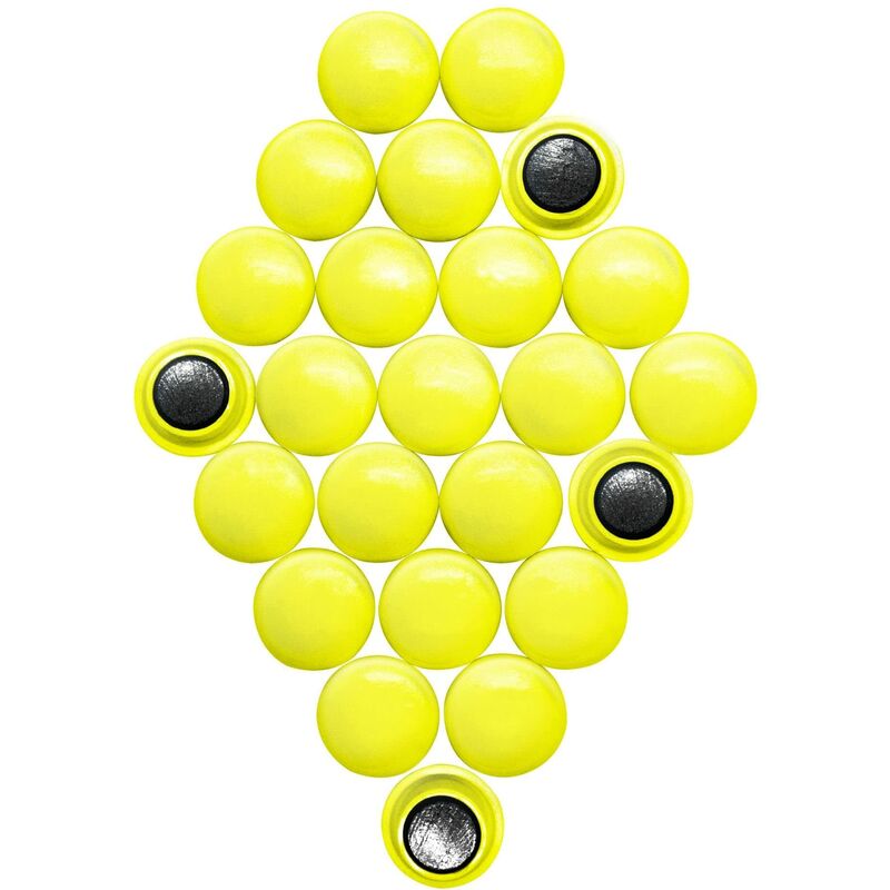 Image of Magnet Expert - Magneti rotondi piccoli da ufficio o frigo, 20 x 7,5 mm, confezione da 24, colore: Giallo
