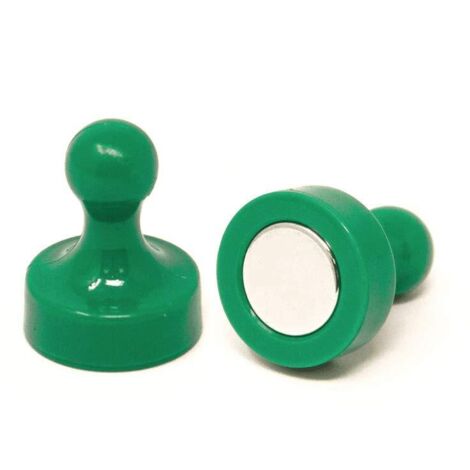 Magneta Dello Skittle Verde Ad Alta Potenza Per Frigorifero, Ufficio, Lavagna, Tabellone, Archiviazione - 19mm Dia x 25mm Di Altezza - Confezione Di 2 Di 2