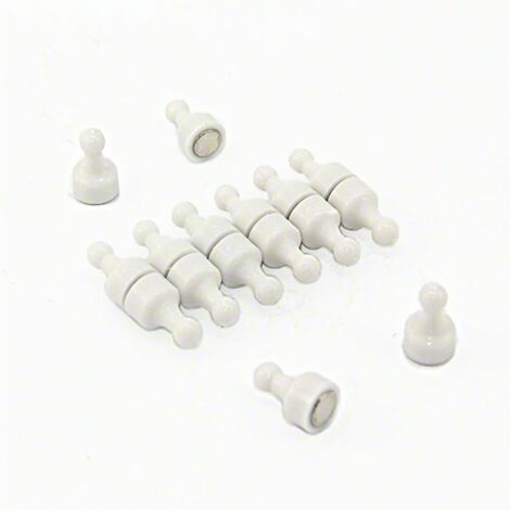 Magneta Di Skittle Bianco Per Frigorifero, Ufficio, Lavagna, Tavola Da Preavviso, Archiviazione - 12mm Dia x 21mm Di Altezza - Pacchetto Di 12