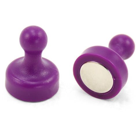 Magneta Skittle Purple Ad Alta Potenza Per Frigorifero, Ufficio, Lavagna, Tabellone, Archiviazione - 19mm Dia x 25mm Di Altezza - Pacco Di 2 Di 2