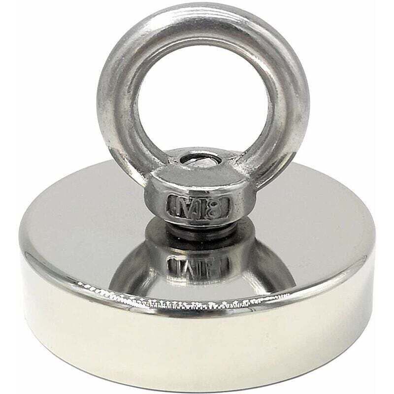 Image of Magnete al neodimio forza 140 kg diametro 60 mm magneti con anelli di sollevamento potenti per lindustria e la scienza pesca magnetica..