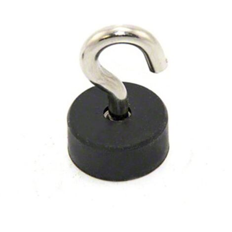 Magnete In Pentola Rivestita In Gomma Con Gancio M5 Per Applicazioni Fai -Da -Te, Ingegneria, Produzione, Impiccagione E Mantenimento - 22mm Dia x 10mm Di Spessore - 3,8kg