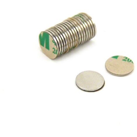 Magnete Neodimio N35 Adesivo Per Arti, Artigianato, Produzione Di Modelli, Fai -Da -Te, Hobby, Ufficio E Casa - 9,5mm x 0,75mm Di Spessore - 0,35kg Di Tiro - Pacchetto Di 20 Anni