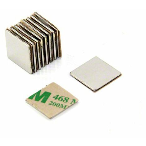 Magnete Neodimio N42 Adesivo Per Arti, Artigianato, Produzione Di Modelli, Fai -Da -Te, Hobby, Ufficio E Casa - 15mm x 15mm x 1mm Di Spessore - 1,2kg Di Tiro - Pacchetto Di 10