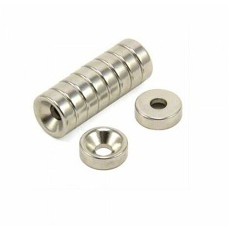 Magnete Neodimio Per Arti, Artigianato, Produzione Di Modelli, Fai -Da -Te, Hobby, Ufficio E Casa - 12mm Dia x 4mm Di Spessore x 4,2mm C/Lavello - 2,5kg Di Tiro - Pacchetto Di 10