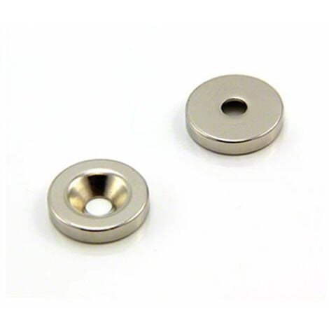 FIRST4MAGNETSTM Magnete Neodimio Per Arti, Mestieri, Produzione Di Modelli, Fai -Da -Te, Hobby, Ufficio E Casa - 20mm Dia x 4mm Di Spessore x 5,2mm C/Lavello - Pinza Da 6,7 kg - Pacchetto Di 2